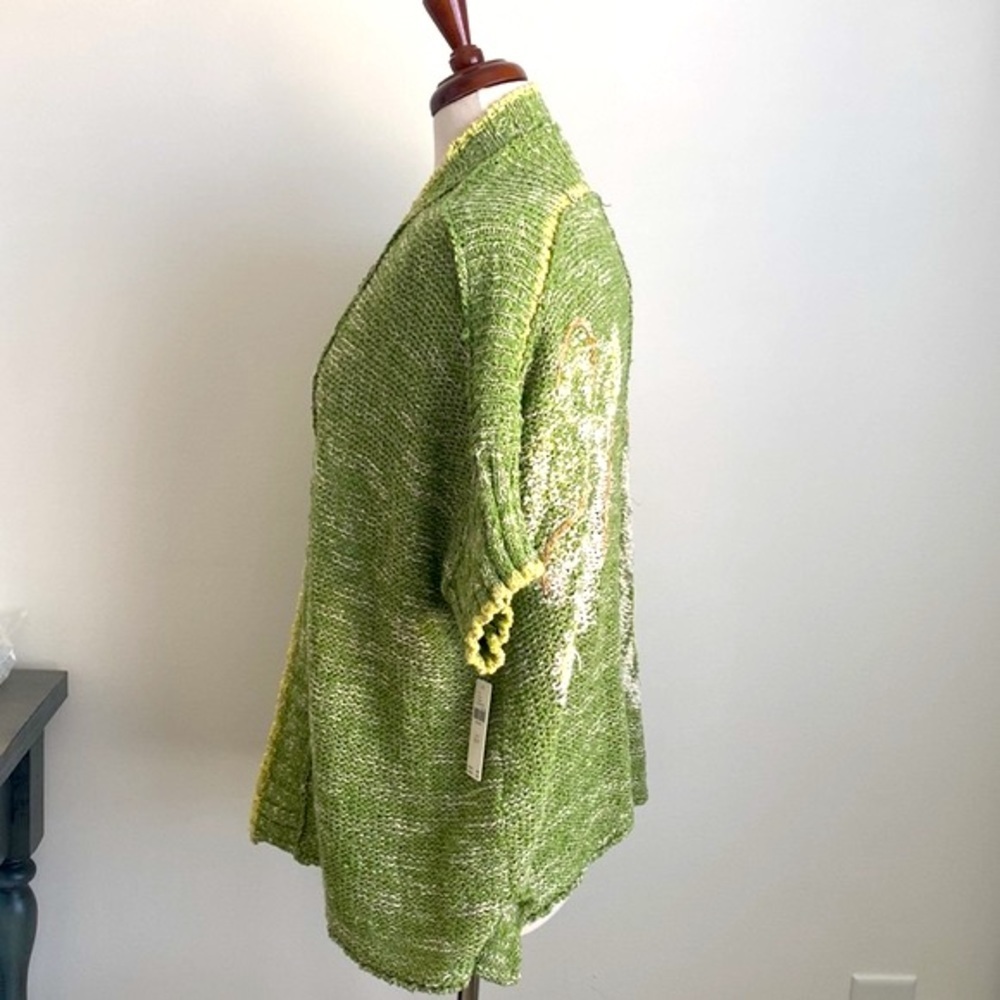 Anthropologie | Daily Practice Green Knit Palm Cardigan Size XSmall/Small - Picture 5 of 13